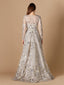 Lara 29328 - Long Sleeve V-Neck Gown with Attached Overskirt-Dress-Lara-Lara
