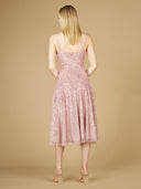 Lara 29347- Flowing, Sequin Midi Dress-Dresses-Lara-Lara