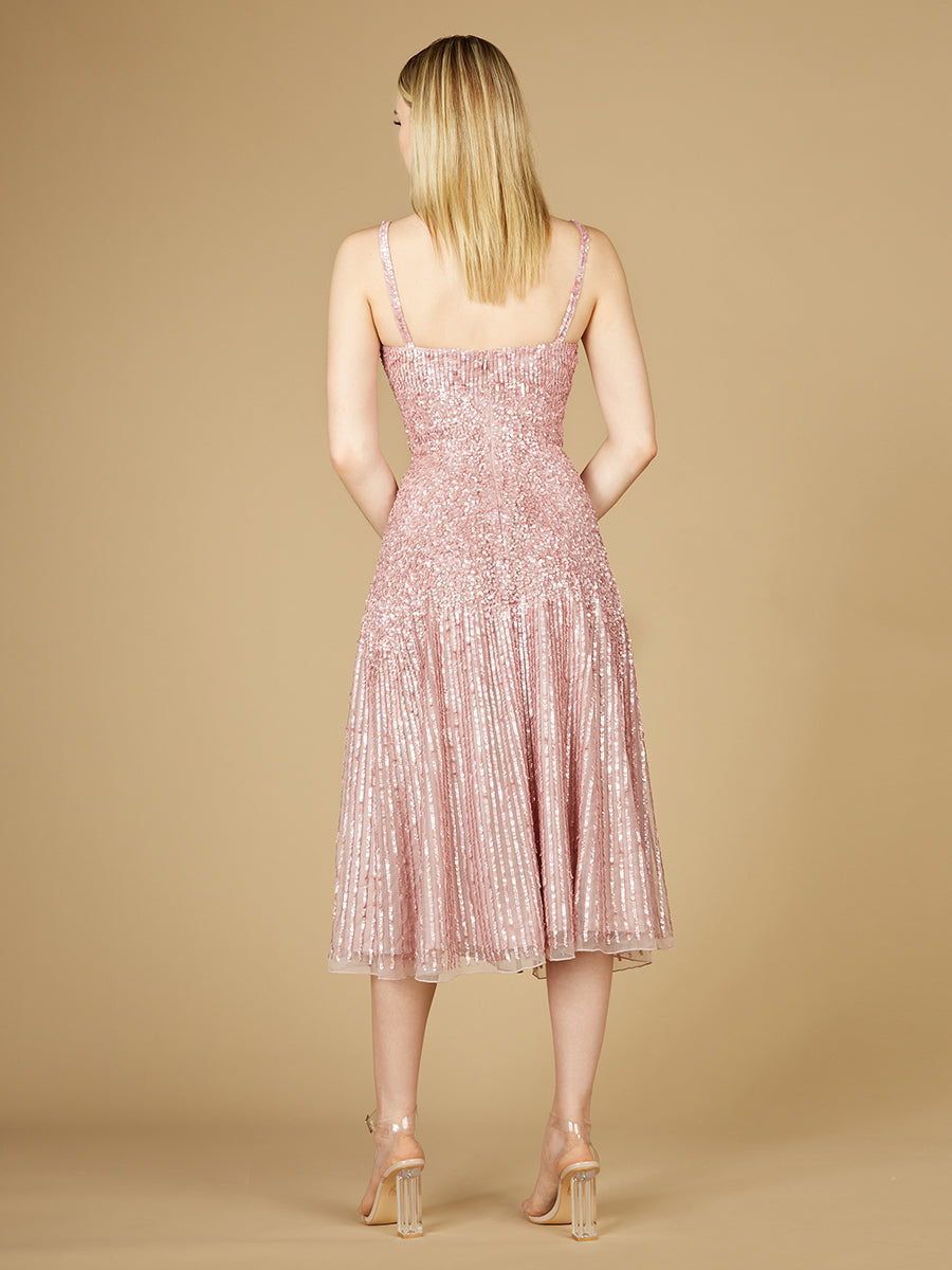 Lara 29347 Flowing Sequin Midi Dress Lara New York