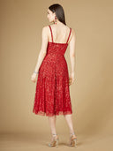 Lara 29347- Flowing, Sequin Midi Dress-Dresses-Lara-Lara