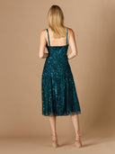 Lara 29347- Flowing, Sequin Midi Dress
