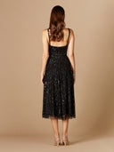 Lara 29347- Flowing, Sequin Midi Dress