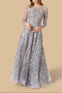 Lara 29353 - High Neck, Long Sleeve Ball Gown
