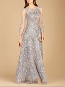 Lara 29353 - High Neck, Long Sleeve Ball Gown