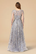 Lara 29353 - High Neck, Long Sleeve Ball Gown