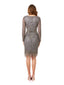 Lara 29362 - Long Sleeve Midi Dress with V-Neckline and Fringes