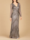Lara 29364 - Long Sleeve Fringe Dress