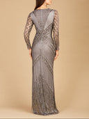 Lara 29364 - Long Sleeve Fringe Dress