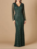 Lara 29365 - Long Sleeve Beaded Dress