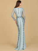 Lara 29365 - Long Sleeve Beaded Dress-Lara-Lara