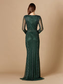 Lara 29365 - Long Sleeve Beaded Dress