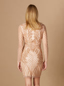 Lara 29367 - Long Sleeve Beaded Cocktail Dress