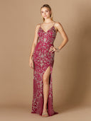 Lara 29373 - Beaded Tank Dress with Slit