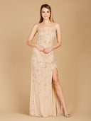 Lara 29373 - Beaded Tank Dress with Slit