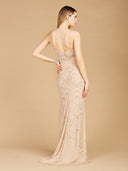Lara 29373 - Beaded Tank Dress with Slit