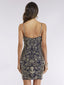 Lara 29378 - Spaghetti Strap Gold Beaded Dress