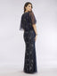 Lara 29393 - Cape Sleeve Beaded Gown