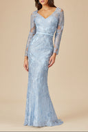 Lara 29466 - Long Sleeve Lace Mermaid Gown