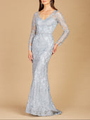 Lara 29466 - Long Sleeve Lace Mermaid Gown
