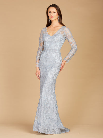 Lara 29466 - Long Sleeve Lace Mermaid Gown
