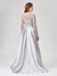 Lara 29468 - Long Sleeve Lace Gown with Removable Over Skirt