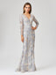 Lara 29468 - Long Sleeve Lace Gown with Removable Over Skirt
