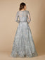 Lara 29471- Long Sleeve Lace Ballgown with V-Neckline