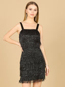 Lara 29488 - Beaded Fringe Cocktail Dress-Dress-Lara-Lara