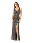 Lara 29499 - Embellished Long Dress with Thigh High Slit
