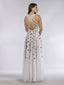Lara 29544 - Beaded Dress with Open Cross Back and Flowy Skirt