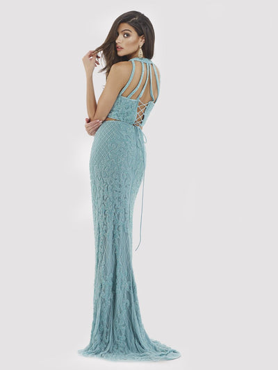 Lara 29573 - Beaded Two Piece Dress with High Neck