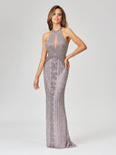 Lara 29600 - Halter Neck Dress with Keyhole