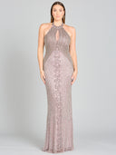 Lara 29600 - Halter Neck Dress with Keyhole-Dress-Lara-Lara