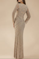 Lara 29602 - V Neck Beaded Long Sleeve Dress
