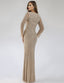 Lara 29602 - V Neck Beaded Long Sleeve Dress