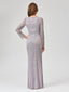 Lara 29602 - V Neck Beaded Long Sleeve Dress