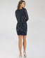 Lara 29610 - Long Sleeve Beaded Cocktail Dress