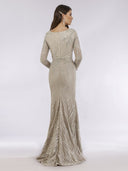 Lara 29617 - Long Sleeves Lace Mermaid Gown