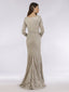 Lara 29617 - Long Sleeves Lace Mermaid Gown