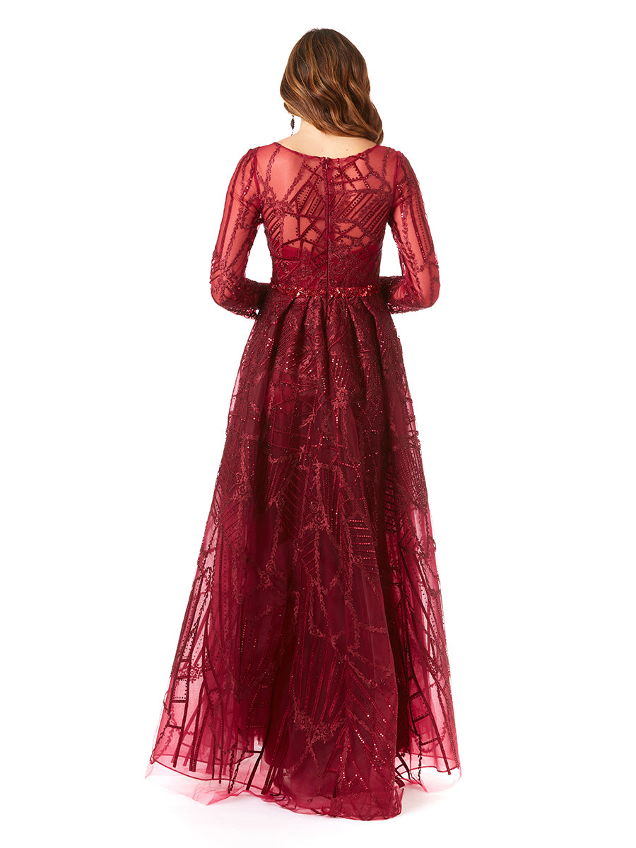 Lara 29633 - Gorgeous with – Sleeves Lara New Overskirt Dress York Long