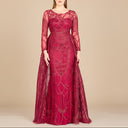 Lara 29633 - Gorgeous Overskirt Dress with Long Sleeves-Dress-Lara-Lara