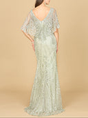 Lara 29673 - Cape Sleeve Mermaid Gown-Dress-Lara-Lara