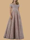 Lara 29765 - Sheer Off Shoulder Ball Gown