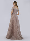 Lara 29765 - Sheer Off Shoulder Ball Gown