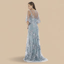 Lara 29772 - Cape Sleeves A-line Lace Gown