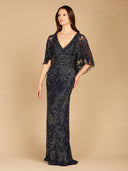Lara 29838 - Angel Wing Beaded Gown
