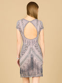Lara Brooklyn Beaded Fitted Short Dress with Open Back-Dress-Lara-Lara