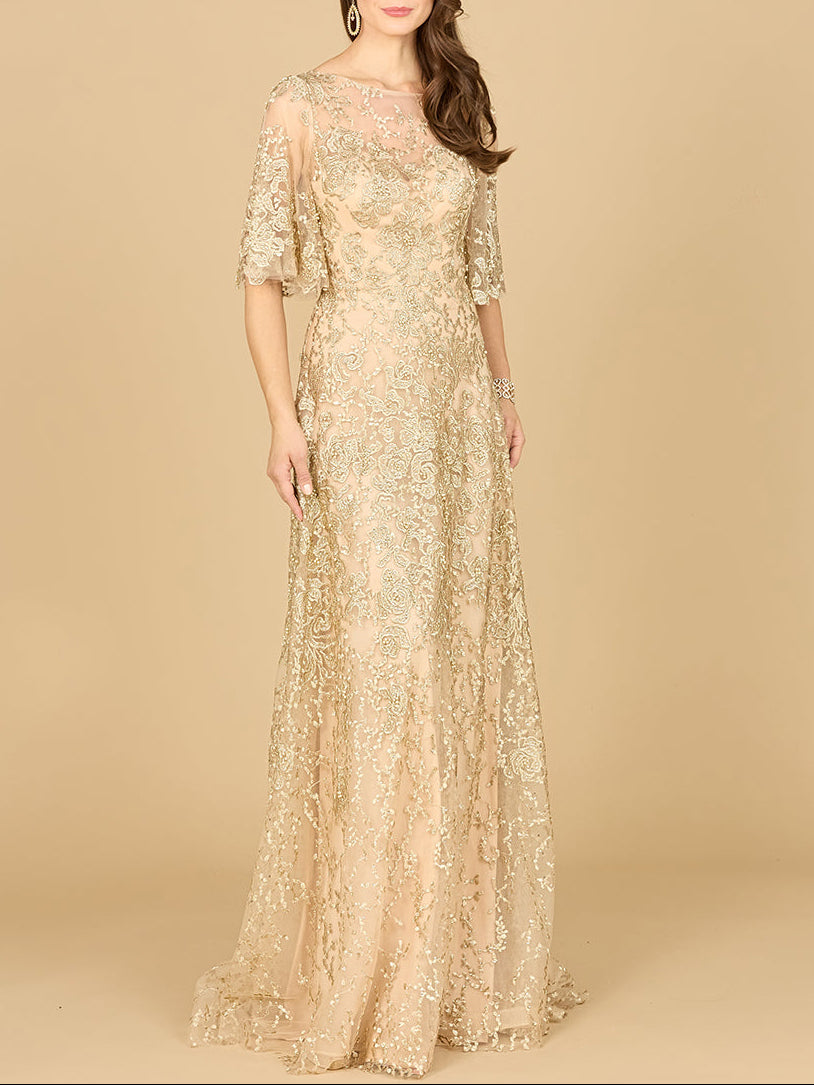 Lara 33277 - Cape Sleeve Mother's Gown Lara New York Lara 33277 - Cape Sleeve Mother's Gown Lara New York