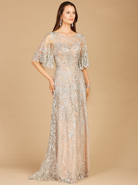 detached sleeve dress グレー　S Crew Neck Cap Sleeve Back Zipper Midi Sheath Dress | Express