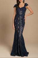 Lara 33491 - Fitted Lace Mermaid Gown